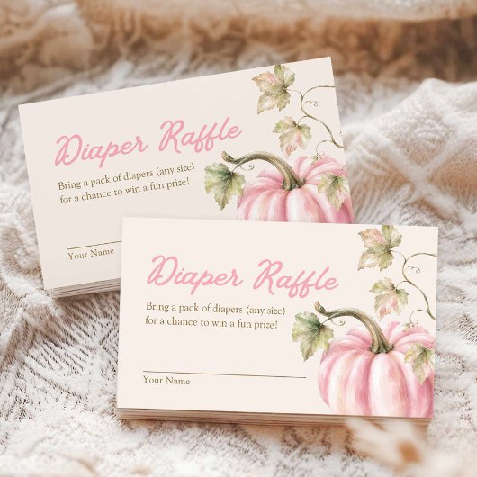 Herfst Roze Pompoen Luier Raffle Kaart