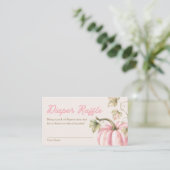 Herfst Roze Pompoen Luier Raffle Kaart (Staand voorkant)