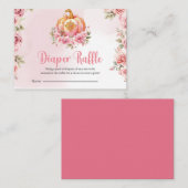 Herfst Roze Pompoen Meisje Baby Luier Raffle Kaart Visitekaartje (Voorkant / Achterkant)