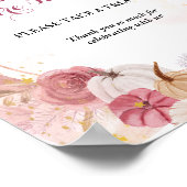Herfst Roze Pompoen Meisje baby shower Favorieteke Poster (Hoek)