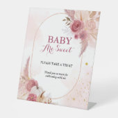 Herfst Roze Pompoen Meisje baby shower Favorieteke Reclamebord Met Voetstuk (Voorkant)