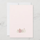 Herfst roze pompoen meisje Baby shower uitnodiging (Achterkant)