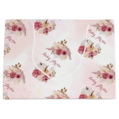 Herfst roze Pompoen Pampas Grass meisje Baby showe Groot Cadeauzakje (Voorkant)