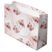 Herfst roze Pompoen Pampas Grass meisje Baby showe Groot Cadeauzakje (Achterkant Gekanteld)