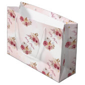 Herfst roze Pompoen Pampas Grass meisje Baby showe Groot Cadeauzakje (Voorkant Gekanteld)