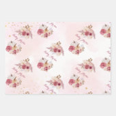 Herfst roze Pompoen Pampas Grass meisje Baby showe Inpakpapier Vel (Voorkant 2)