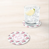 Herfst roze pompoen rond papier Onderzetter (Insitu)