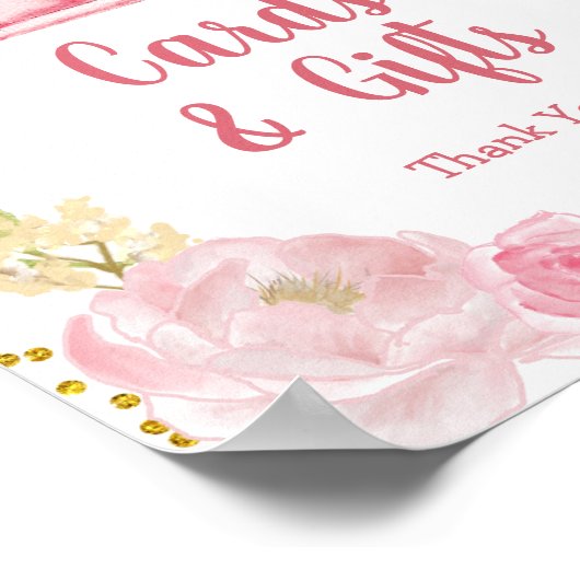 Herfst Roze pompoen, vrachtkaarten en cadeaubonnen Poster (Hoek)