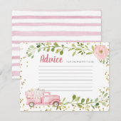 Herfst Roze Pompoen Vrachtwagen Baby shower Advies Informatiekaartje (Voorkant / Achterkant)