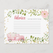 Herfst Roze Pompoen Vrachtwagen Baby shower Advies Informatiekaartje (Voorkant)