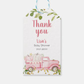 Herfst Roze Pompoen Vrachtwagen Dank u Label. Cade Cadeaulabel (Achterkant)