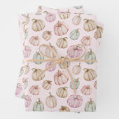 Herfst roze pompoenen inpakpapier vel (In situ)