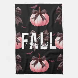 Herfst Roze Pompoenen Patroon  Theedoek