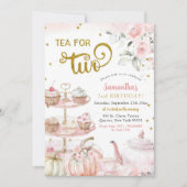 Herfst roze pompoenthee voor de 2e verjaardag van kaart (Voorkant)