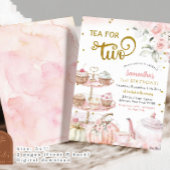 Herfst roze pompoenthee voor de 2e verjaardag van kaart