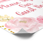 Herfst Roze pompoenwagen Onderteken onze gast Poster (Hoek)