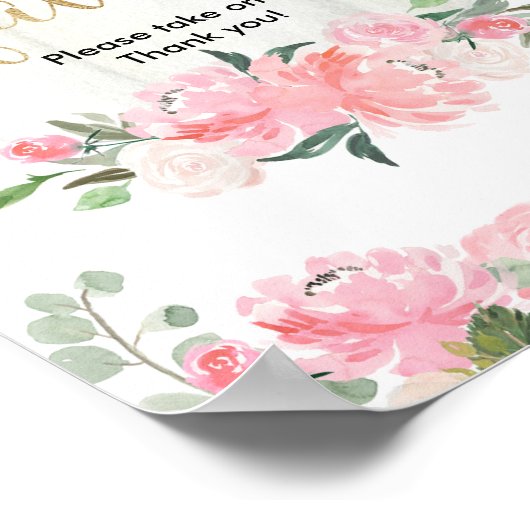 Herfst roze roze  Baby shower voor Poster (Hoek)