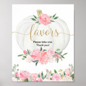 Herfst roze roze  Baby shower voor Poster (Voorkant)