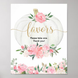 Herfst roze roze  Baby shower voor Poster