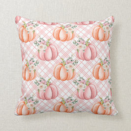 Herfst Roze Waterverf Pumpkin Pillow Kussen