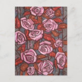 Herfst Rozen Bloemenkunst Rustieke Bloemen Roze Si Briefkaart (Voorkant)
