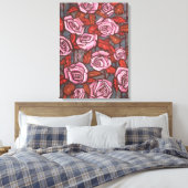 Herfst Rozen Bloemenkunst Rustieke Bloemen Roze Si Canvas Afdruk (Insitu (Slaapkamer))