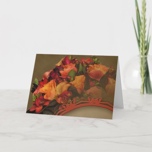Herfst Rozen Boeket Dankjewel kaart (Voorkant)