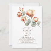 Herfst Rozen Floral Elegant Rehearsal Dinner Kaart (Voorkant)