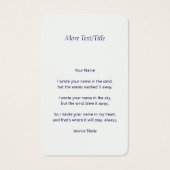 Herfst Rozen Fotogeheugen Visitekaartje (Achterkant)