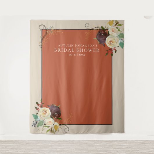 Herfst Rozen Vrijgezellenfeest foto achtergrond Wandkleed (Voorkant)