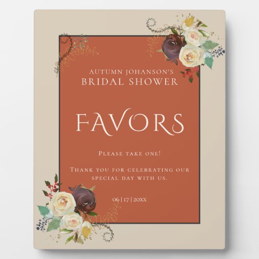 Herfst Rozen Vrijgezellenfeest gunsten Fotoplaat (Voorkant)