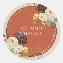 Herfst Rozen Vrijgezellenfeest Ronde Sticker