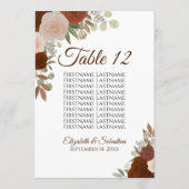 Herfst Rozen Wedding Seating Chart Table Kaart Gro (Achterkant)