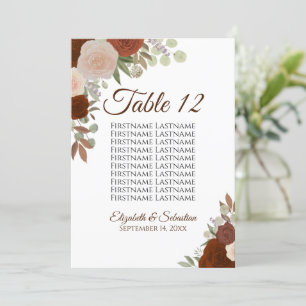 Herfst Rozen Wedding Seating Chart Table Kaart Gro