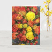 Herfst rozen wenskaart kaart (Gele Bloem)