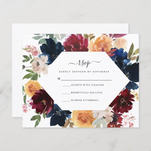 Herfst RSVP-kaart | Begroting (Voorkant / Achterkant)