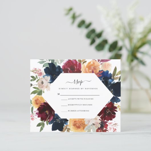 Herfst RSVP-kaart | Begroting (Staand voorkant)