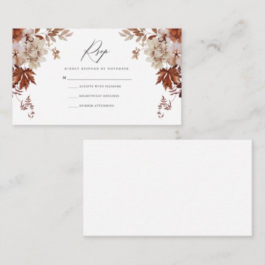 Herfst RSVP-kaart Informatiekaartje (Voorkant / Achterkant)