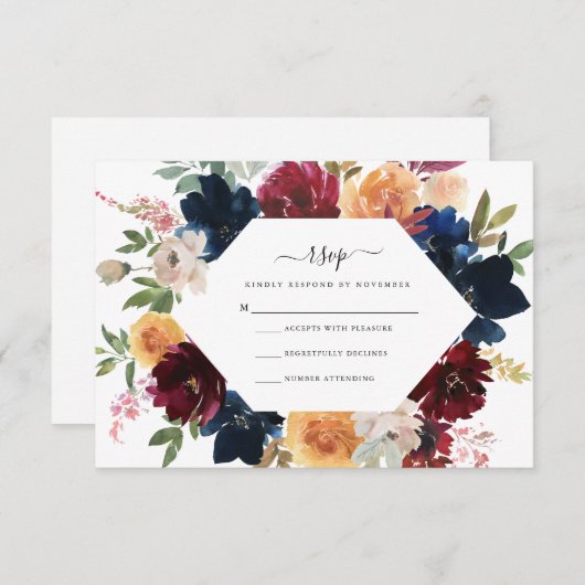 Herfst RSVP-kaart Informatiekaartje (Voorkant / Achterkant)