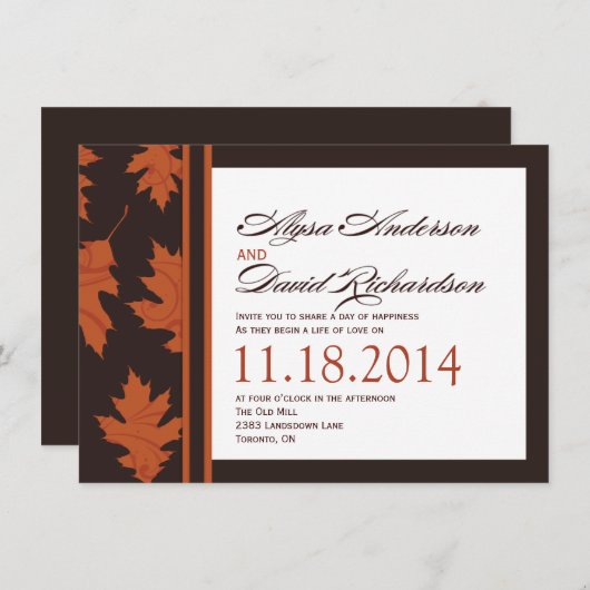 Herfst RSVP-kaarten Kaart (Voorkant / Achterkant)