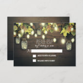 Herfst RSVP-kaarten met twinkle lichten mason potj RSVP Kaartje (Voorkant / Achterkant)