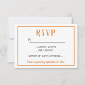 Herfst RSVP Oranje herfst Wedding Party minimalist (Voorkant)