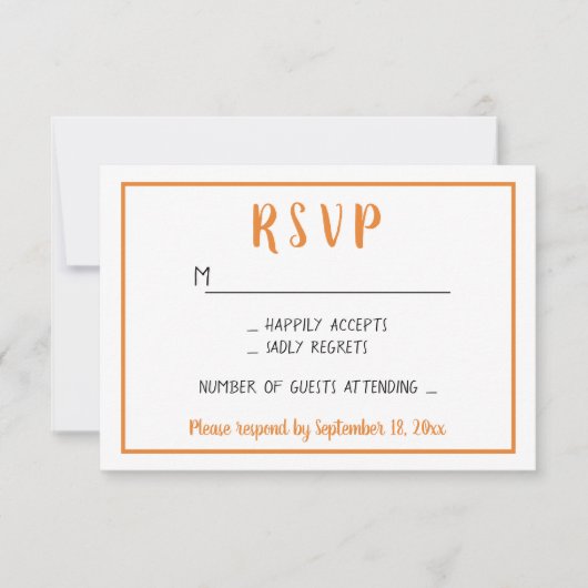 Herfst RSVP Oranje herfst Wedding Party minimalist (Voorkant)