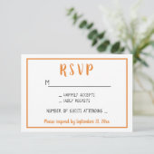 Herfst RSVP Oranje herfst Wedding Party minimalist (Staand voorkant)