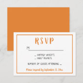 Herfst RSVP Oranje herfst Wedding Party minimalist (Voorkant / Achterkant)