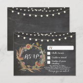 Herfst RSVP Trouw Chalkboard Responsekaarten Licht Kaartje (Voorkant / Achterkant)