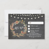 Herfst RSVP Wedding Chalkboard Responskaarten (Voorkant)