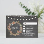 Herfst RSVP Wedding Chalkboard Responskaarten (Staand voorkant)