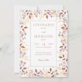 Herfst Rust & Brown Boho Modern Wedding Uitnodigin Kaart (Voorkant)