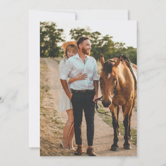 Herfst Rust Burgundy Oranje Script Photo Weddensch Save The Date (Achterkant)